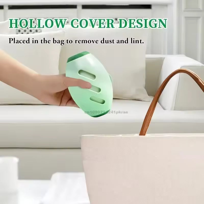 Hollow cover design pet hair roller placed in a laundry bag to remove dust and lint